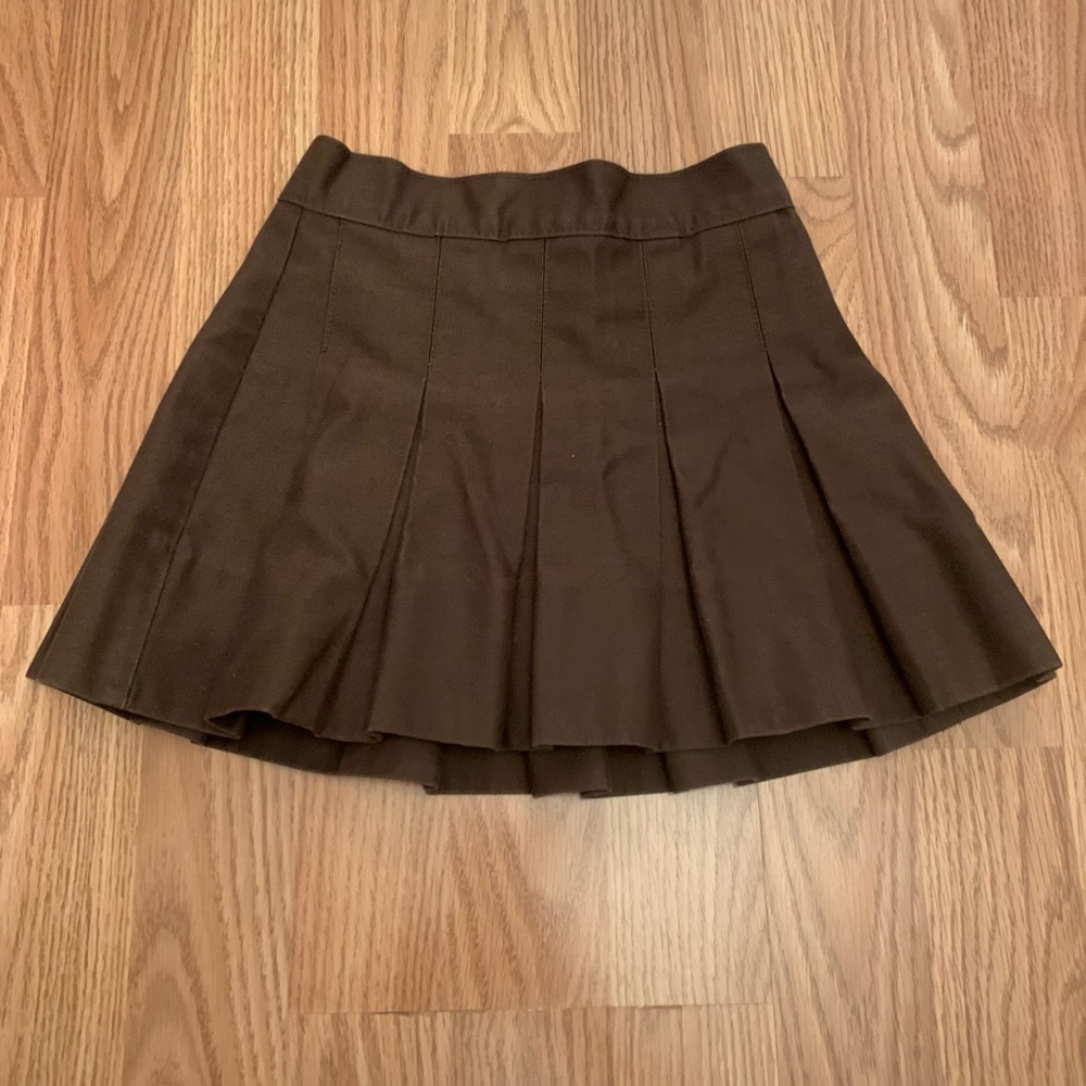 Brown Pleated Women's Skirt